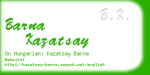 barna kazatsay business card